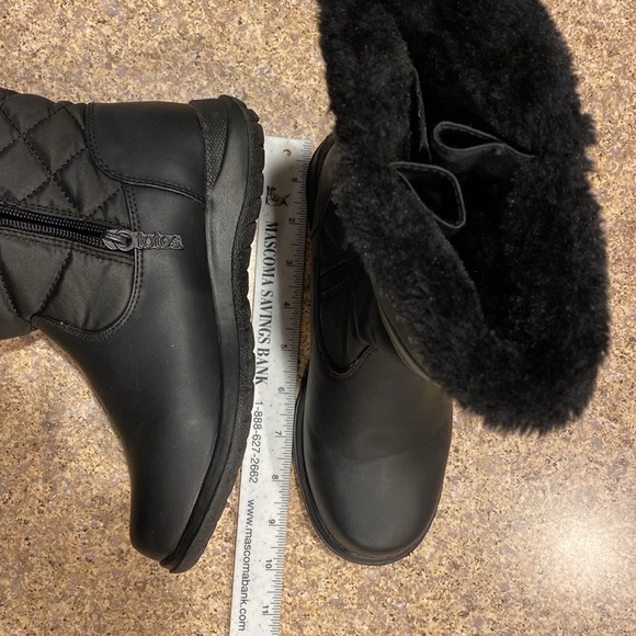 Totes Black Winter Snow Faux Fur Lined Boots 6W Edgen - Picture 15 of 17